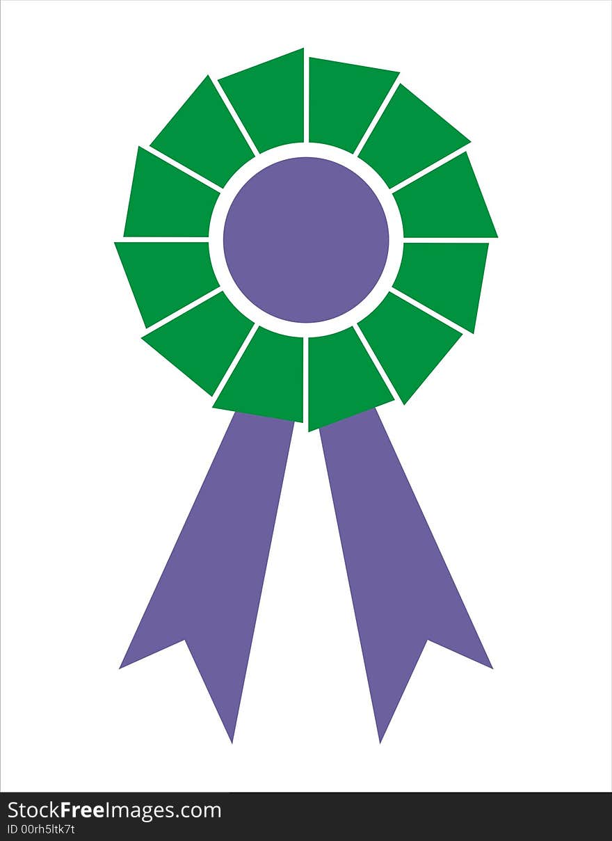 Award Ribbon Badge [Green+Electric Blue]