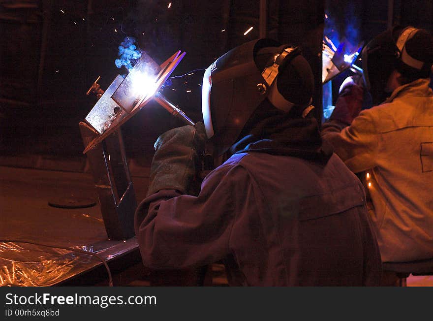 Welder at work