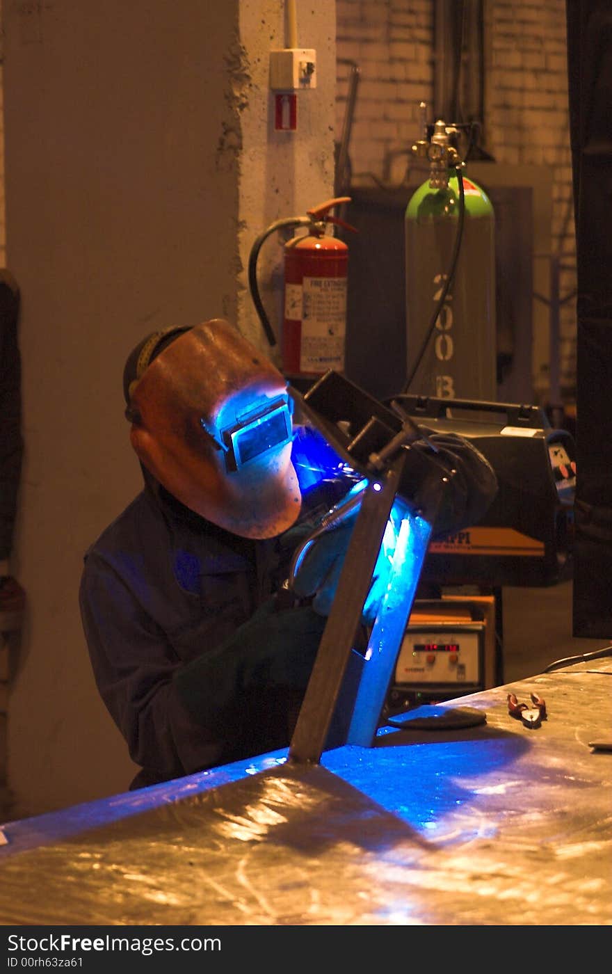 Picture of a professional welder at work