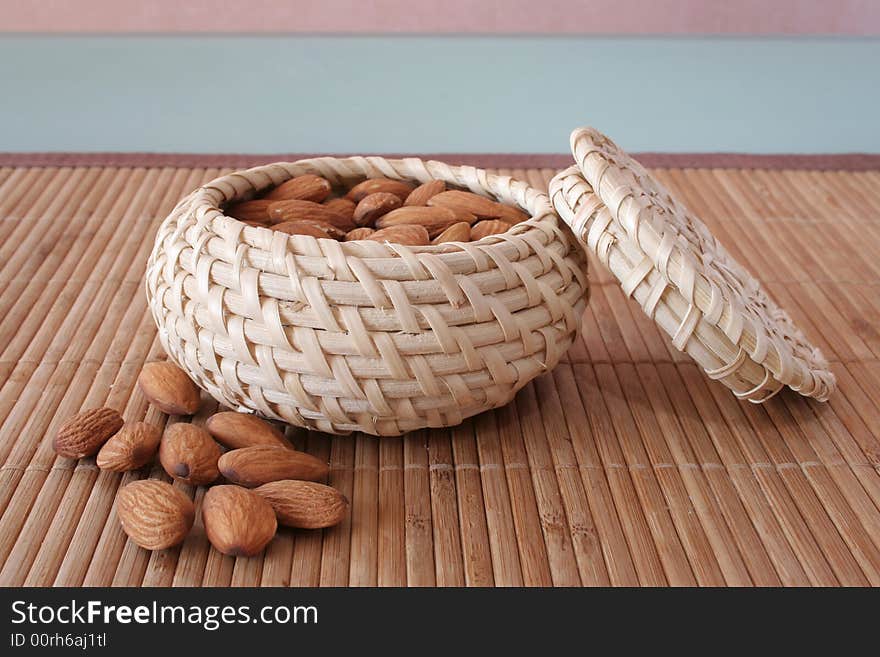 Almonds in the basket