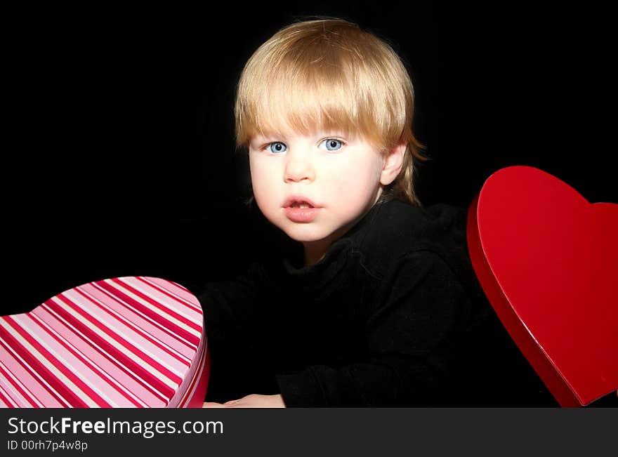 Beautiful Boy, with heart-shaped boxes. Beautiful Boy, with heart-shaped boxes