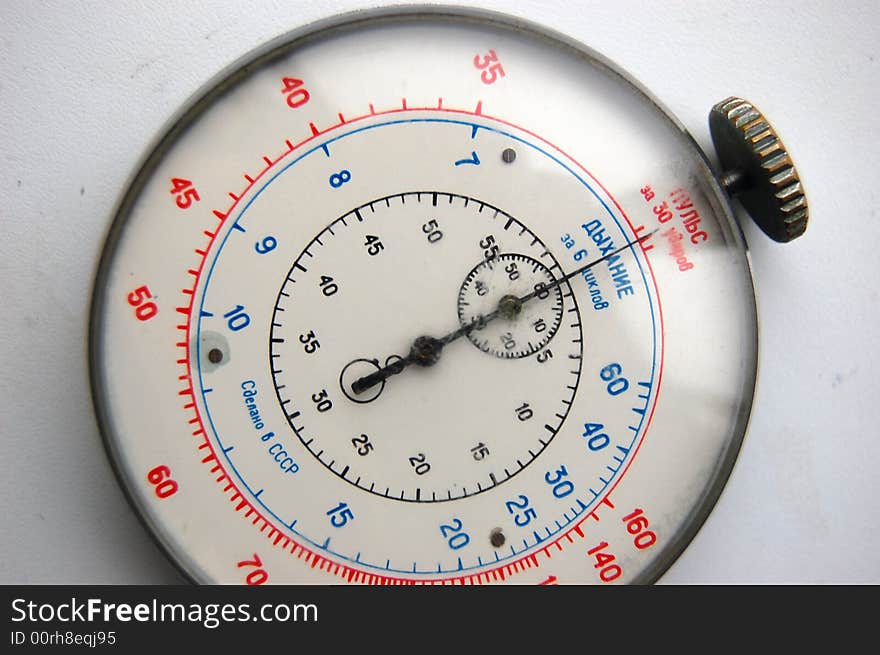 Old soviet pulse and breathing counter for anesthesiologist. Old soviet pulse and breathing counter for anesthesiologist