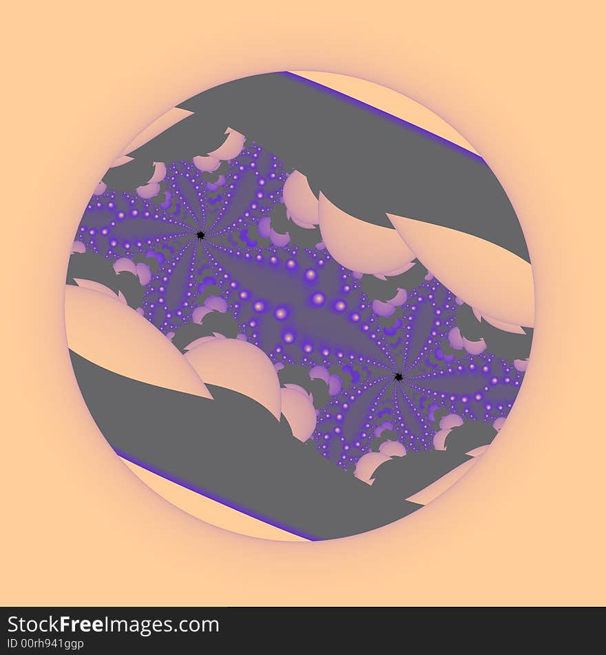 Peach and Purple Circular Fractal