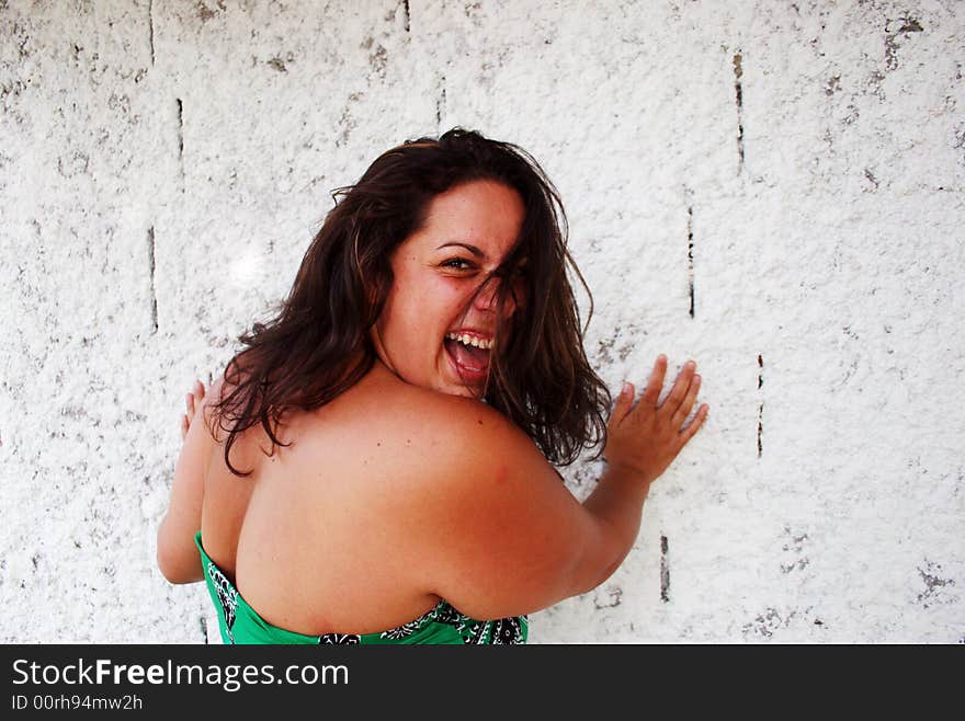 Portrait of a happy young woman.