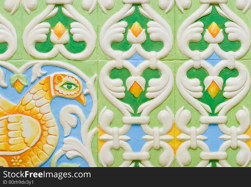 Traditional russian tile decorative ornament. Traditional russian tile decorative ornament