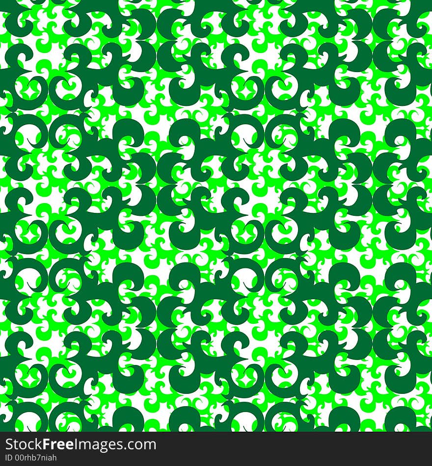 Seamless green ornament vector pattern. Seamless green ornament vector pattern