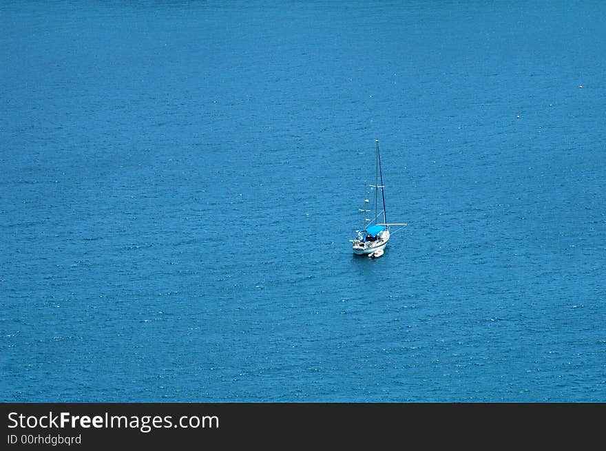 Yacht on a tropical sea