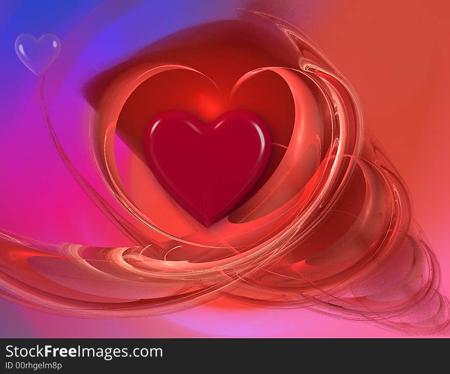 This design has an abstract background with romantic colars. On top are hearts with different shapes and swirling lines. This work can be a Valentine card or other Love related events. This design has an abstract background with romantic colars. On top are hearts with different shapes and swirling lines. This work can be a Valentine card or other Love related events.