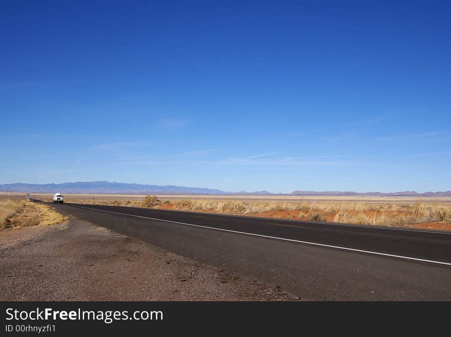 Lone Truck In The Desert