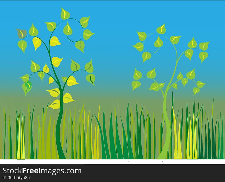 a Vector - Floral-Grass