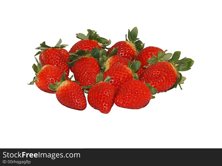 A strawberry on a white background