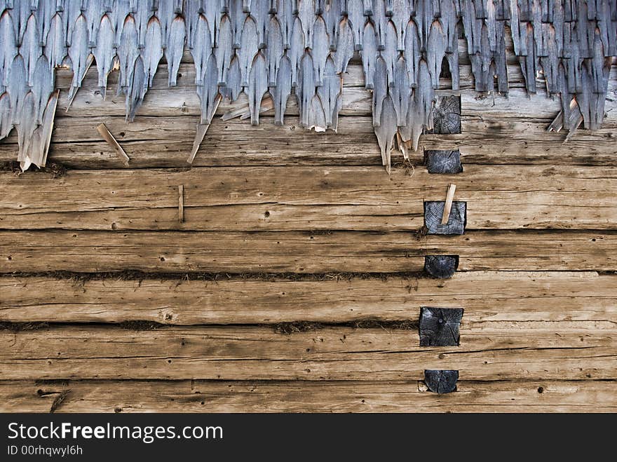 Wooden wall of a house