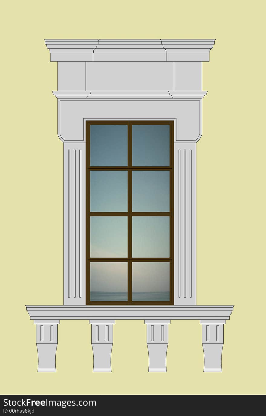 Window balcony in neoclassic style. Window balcony in neoclassic style