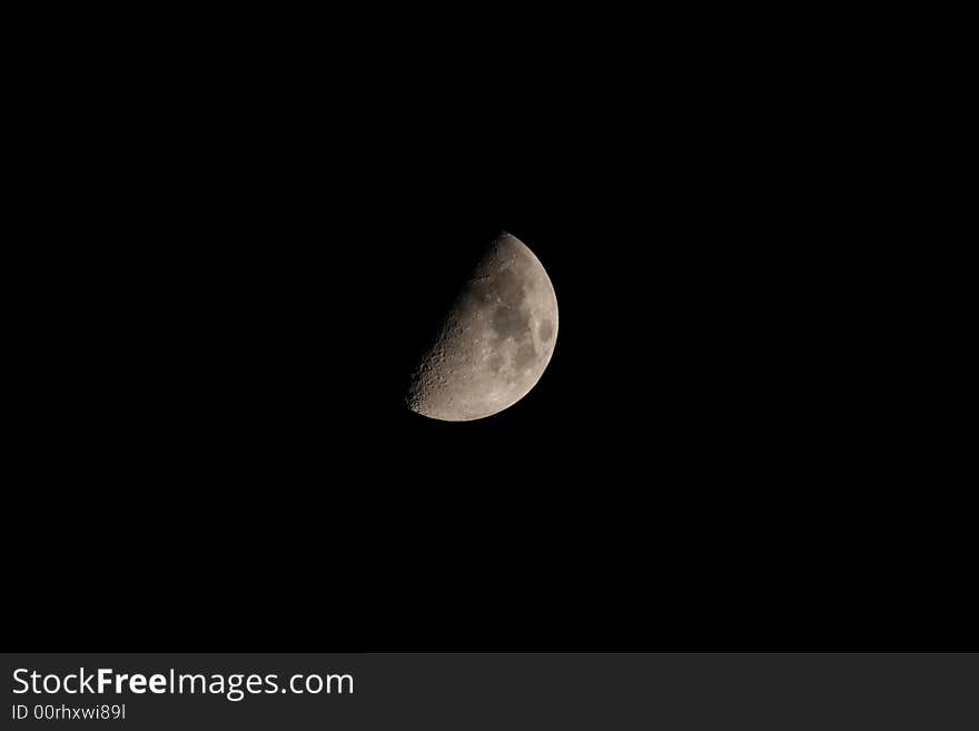 Half moon shot in the night skies