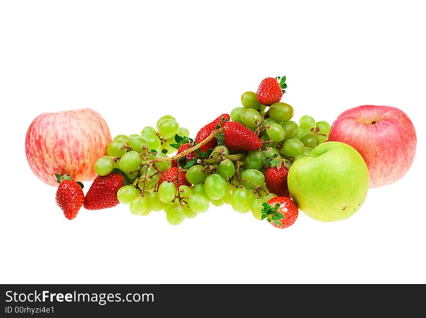 The set of fruits on a white background (isolated)