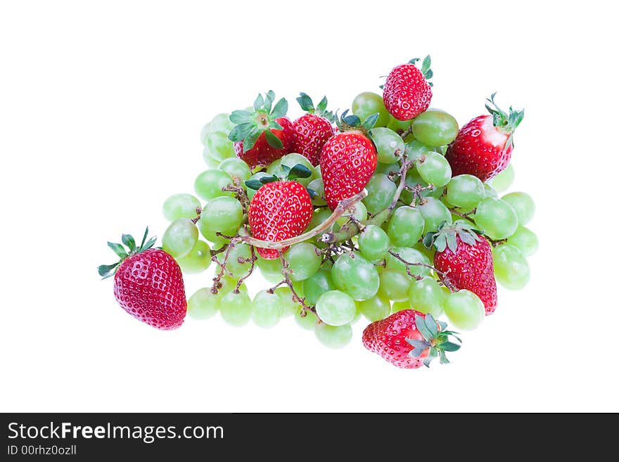 The set of fruits on a white background (isolated)