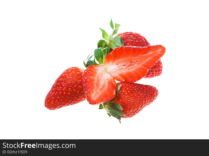 Set of a strawberry on a white background