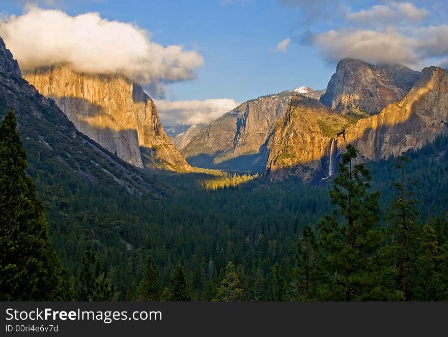 Sunset light across the mountains