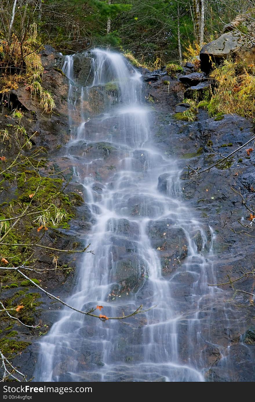 Waterfall in the mountains in Northern California