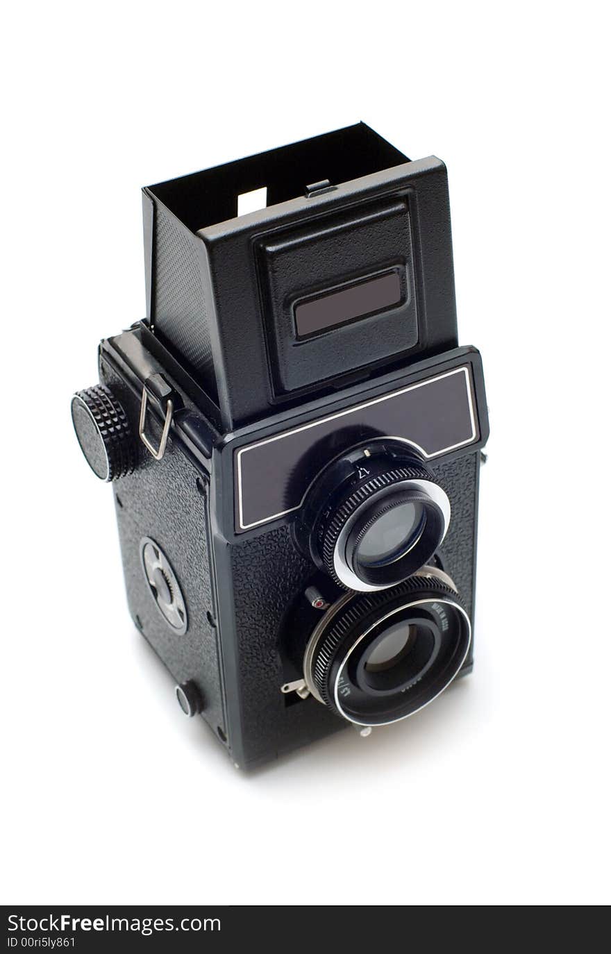 Old soviet medium format camera isolated