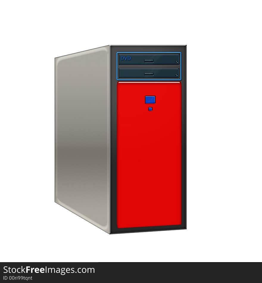 CPU or Central Processing Unit with Red Color in front of the chase. CPU or Central Processing Unit with Red Color in front of the chase