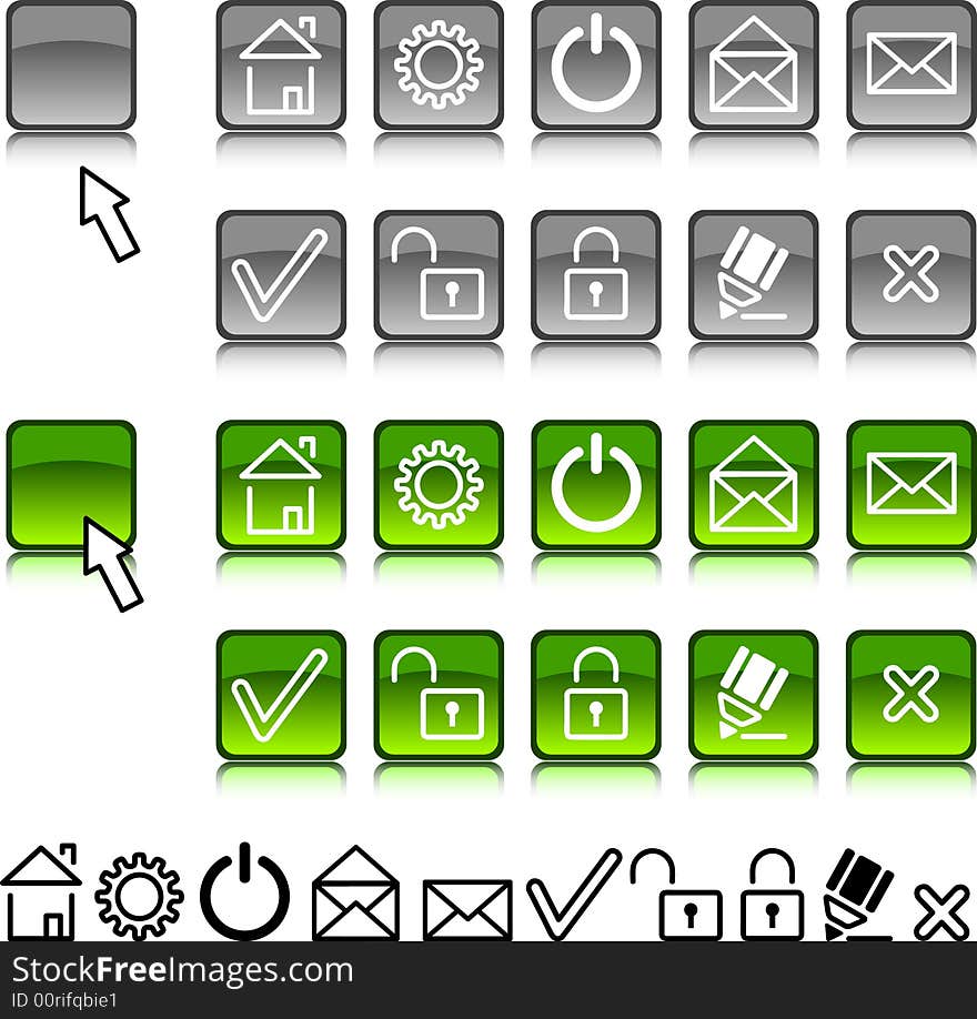 Set of web icons.