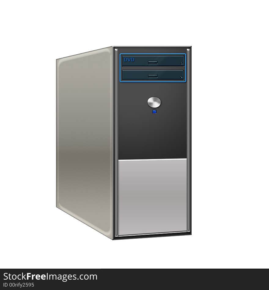 CPU or Central Processing Unit with Silver and blue Color in front of the chase. CPU or Central Processing Unit with Silver and blue Color in front of the chase