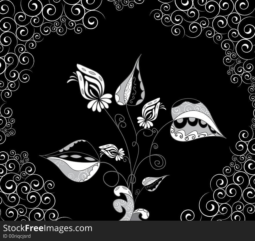 Abstract floral background. A vector format is added. Suits well for a postcard or background. Abstract floral background. A vector format is added. Suits well for a postcard or background