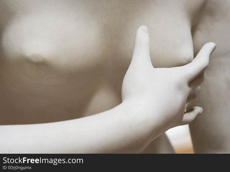 Antique sculpture   with  breast