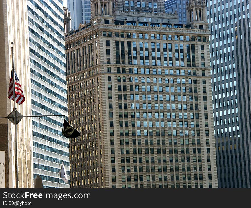 Details of a building in Chicago. Details of a building in Chicago