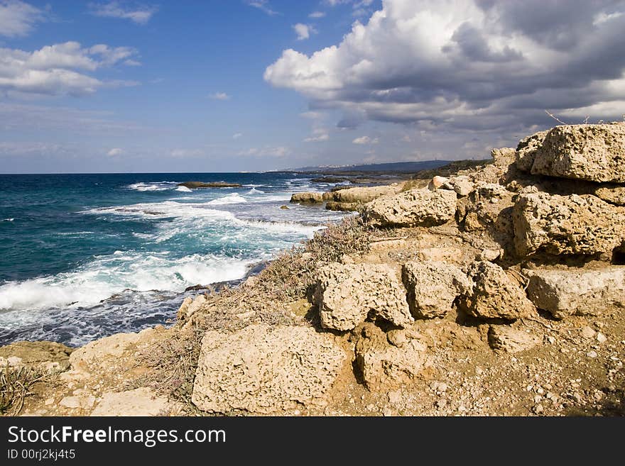 Ruins of an ancient fortress by the sea. Ruins of an ancient fortress by the sea.