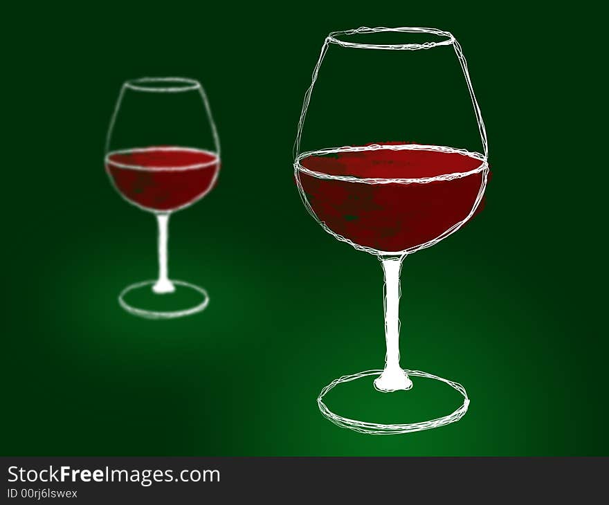 Red wine glasses