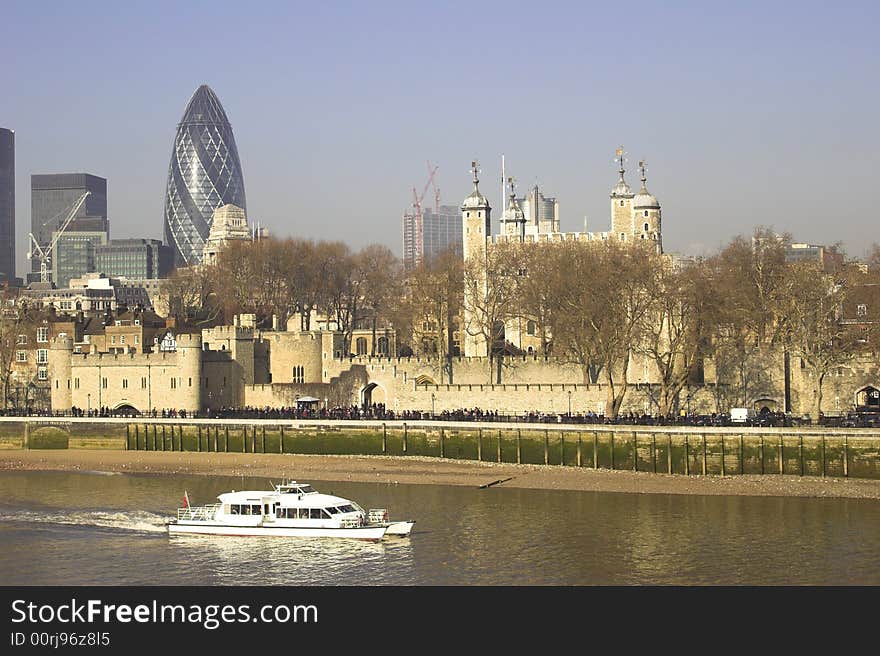 Tower of London and the City of London financial district