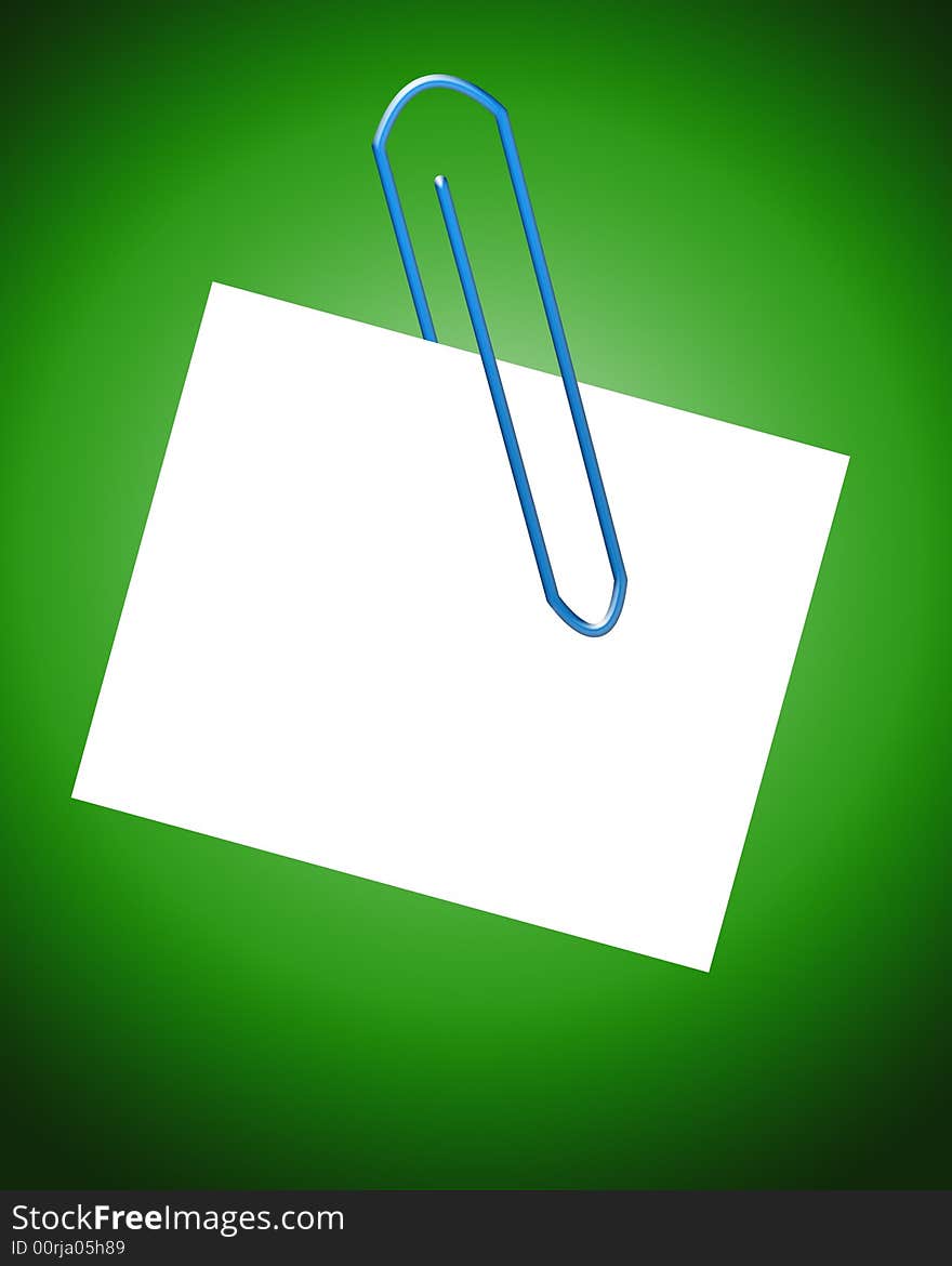 An image of a paperclip that is holding a blank sheet of paper, which you can put your own messages on. An image of a paperclip that is holding a blank sheet of paper, which you can put your own messages on.