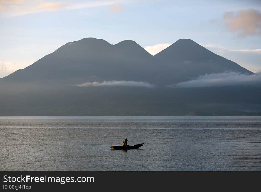 Fisherman on the lake