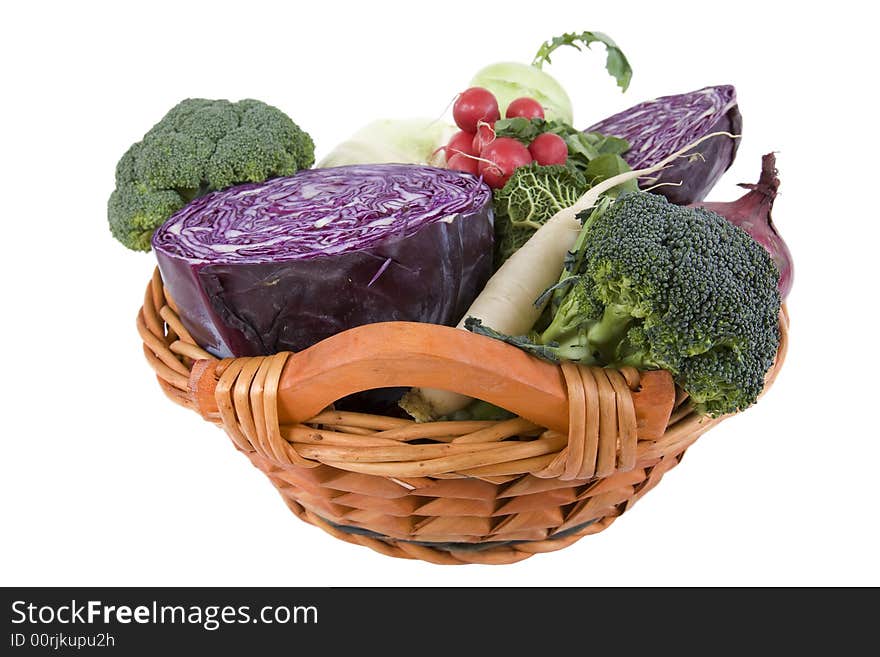 Fresh vegetables in a basket