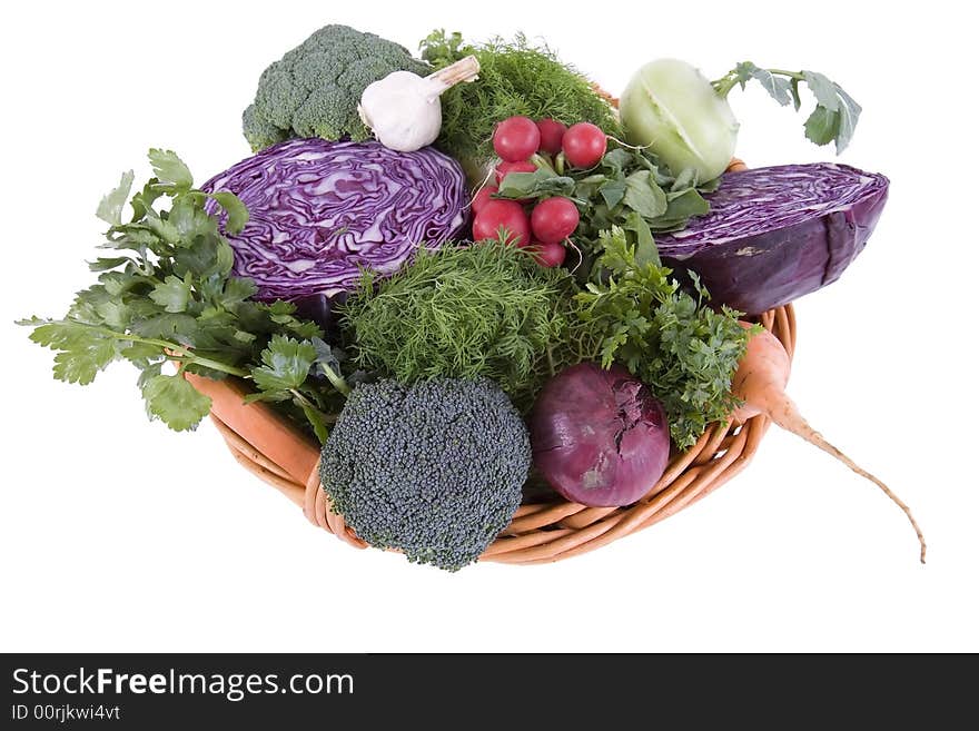 Fresh vegetables in a basket