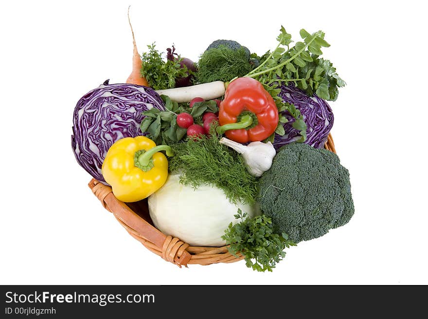 Fresh vegetables in a basket