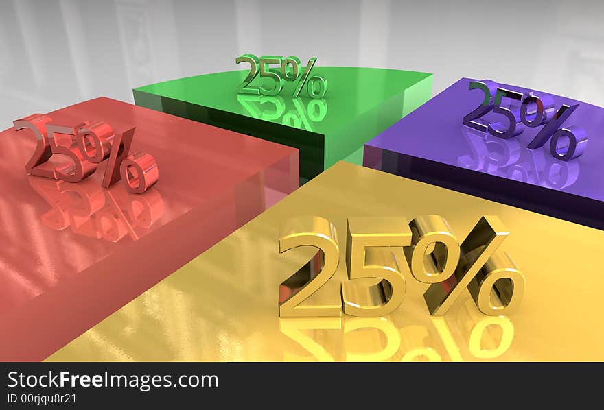 3d made pictograph of pie chart. 3d made pictograph of pie chart