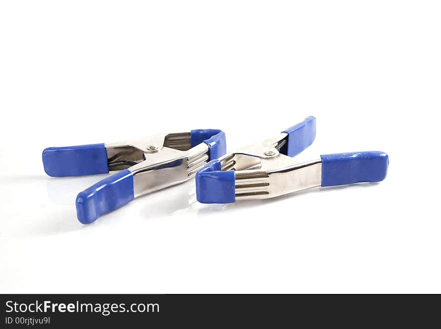 Clamps blue and silver