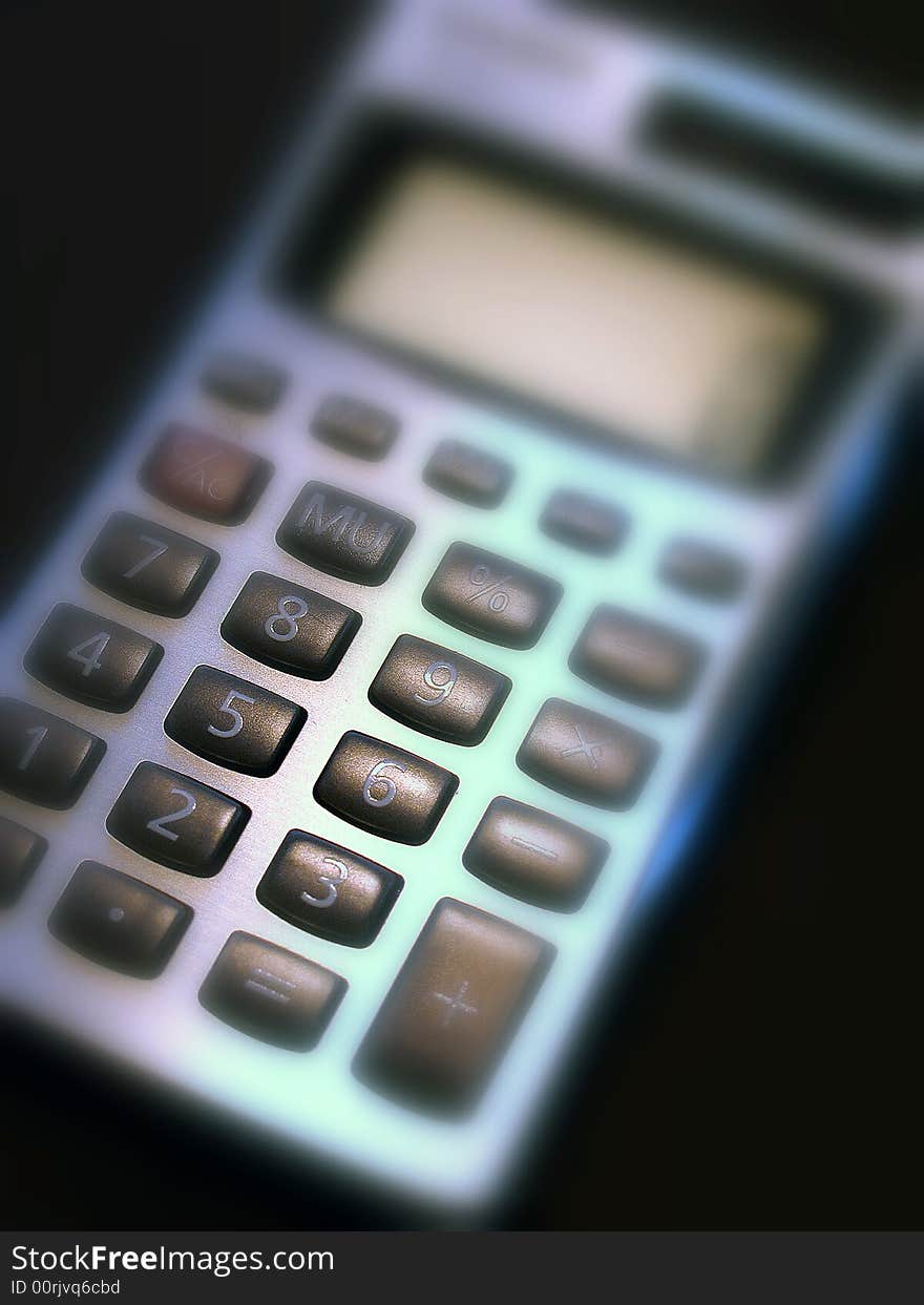 A calculator showing a few number in focus.