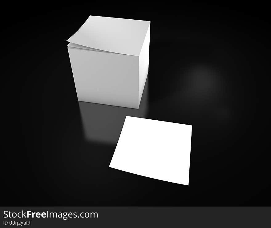 A blank notepad on black background