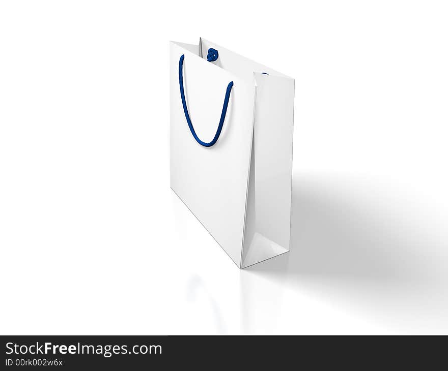 White bag on white background