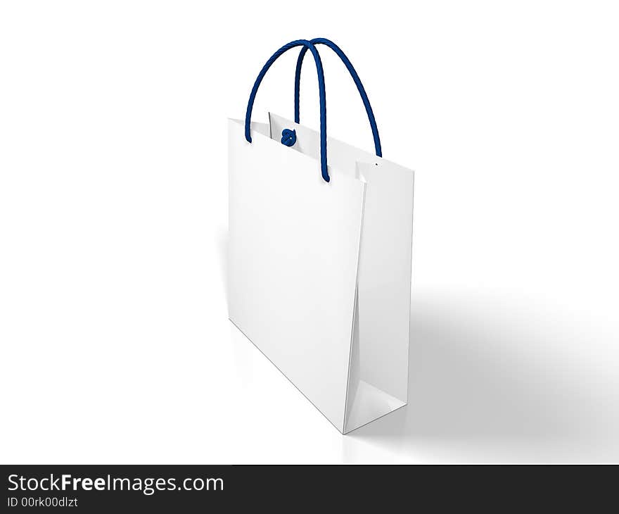 White bag on white background