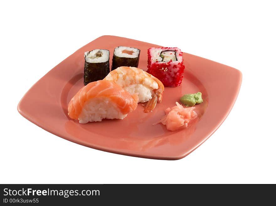 Sushi on the plate