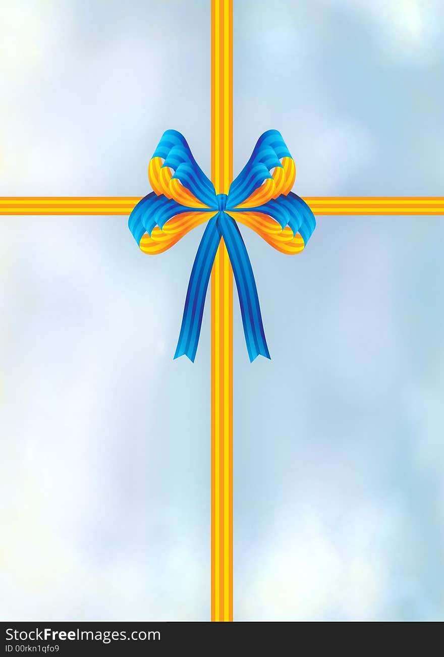 Digital, colorful gift package bow