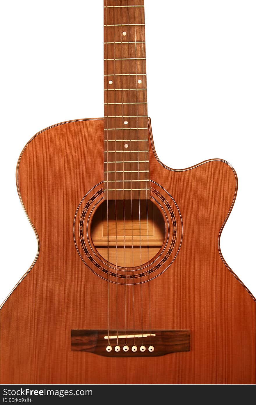 Very beautiful acoustic guitar. A fragment. Very beautiful acoustic guitar. A fragment