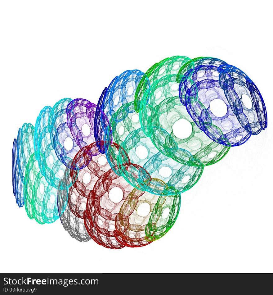 Abstract fractal image resembling bouncing bubbles