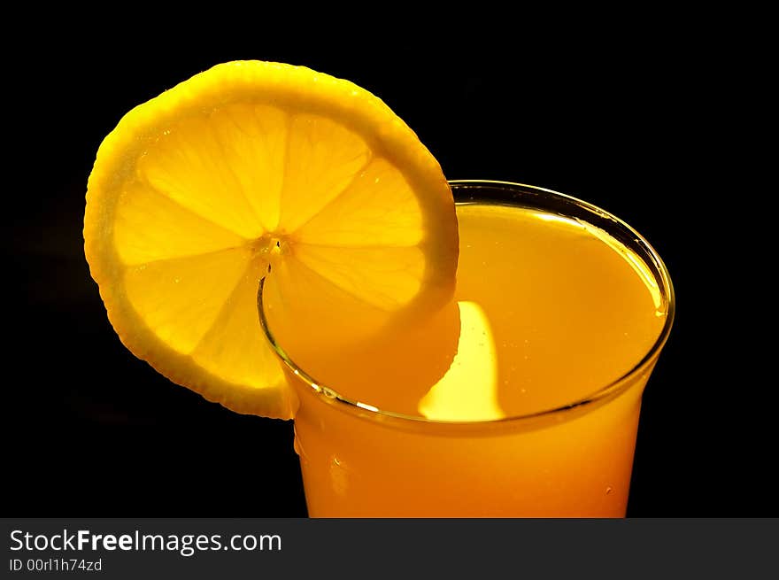 Oranges juice in the glass