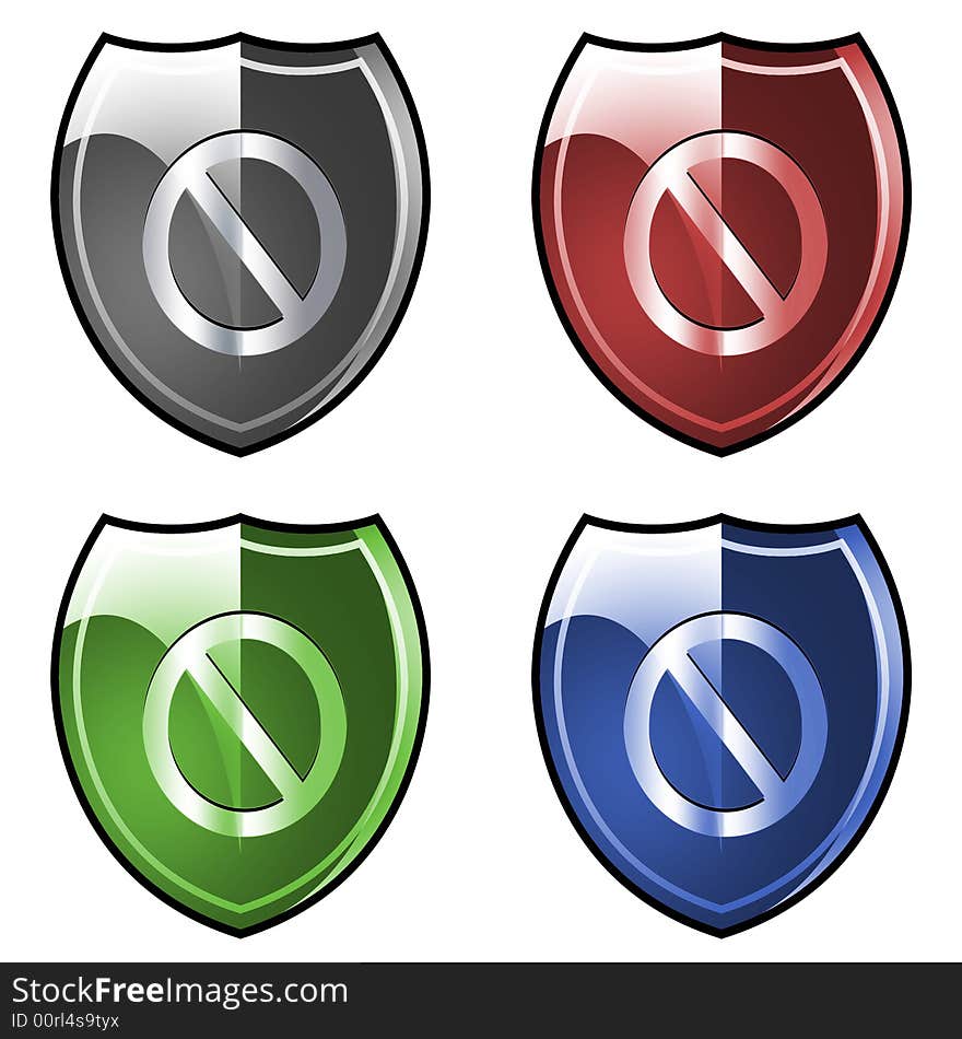 Shield with forbidden symbol